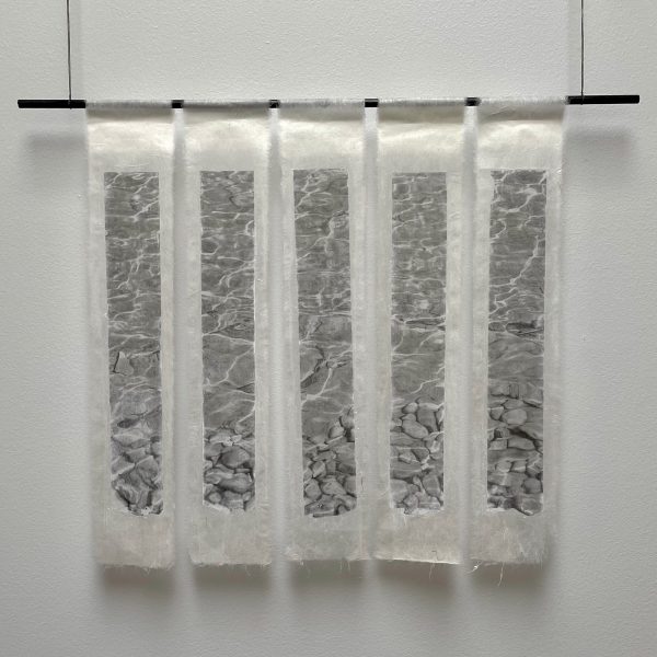 Susan Ruptash, Water, Sekishu-banshi Tsuru washi with image transfer, 14 x 14 inches