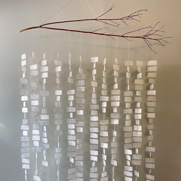 Susan Ruptash, 366, Sekishu-banshi Tsuru washi with linen thread and red dogwood, 82 x 51 x 10 inches