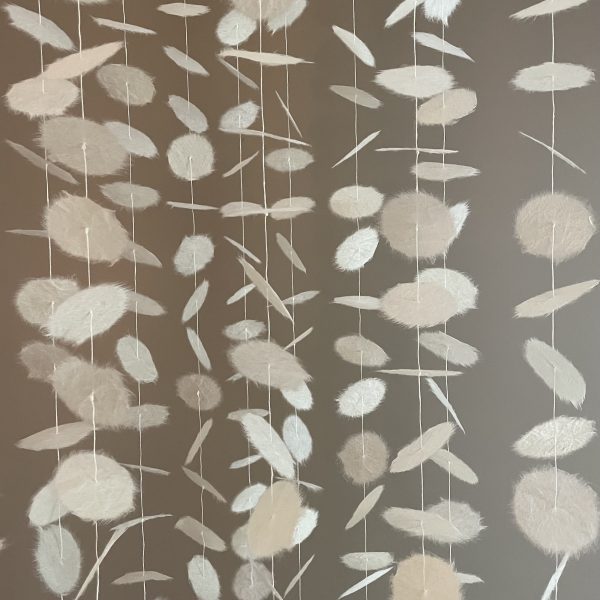Susan Ruptash, 2292, Sekishu Banshi Tsuru and Sekishu Mare with linen thread, 88 x 18 x 18 inches